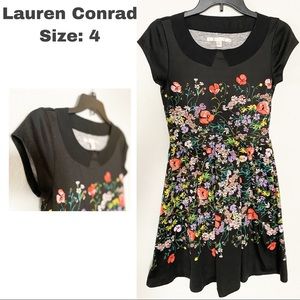 LC Lauren Conrad Dress Floral Peter Pan Collar